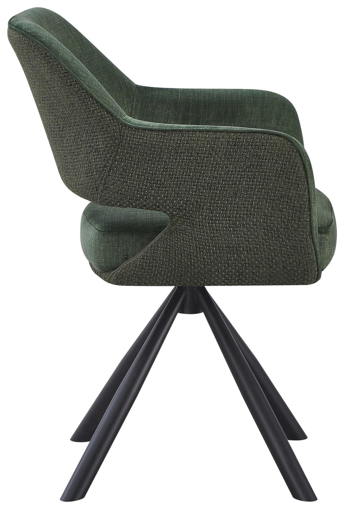 Naslanjač Vanessa, Zelena - črna/zelena, Moderno, kovina/tekstil (61/84,5/60cm) - Mömax