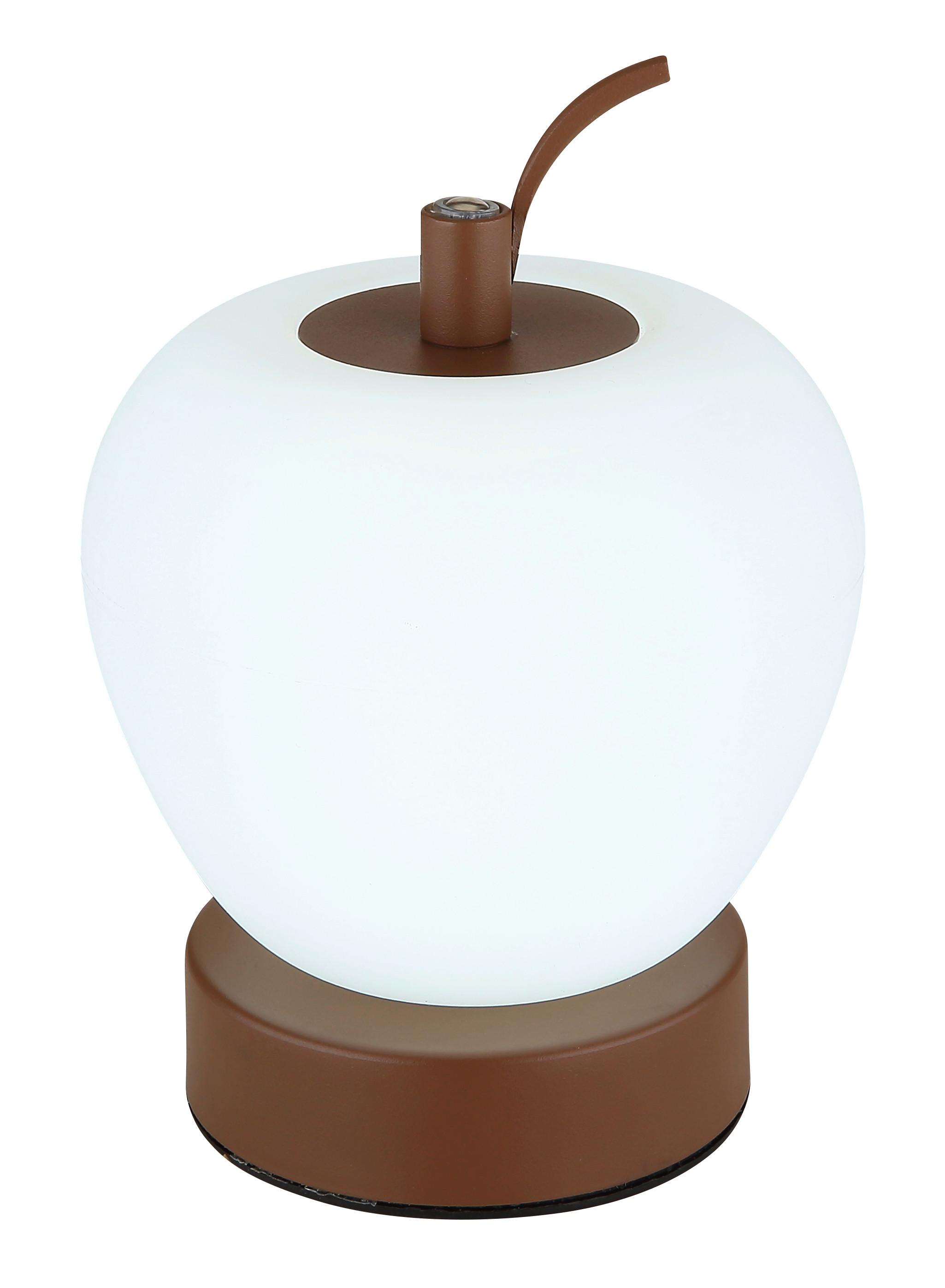 LED-Tischleuchte Evalina Weiß/Braun max. 2 Watt - Weiss/Braun, Konventionell, Kunststoff/Metall (12/16,5cm) - Globo