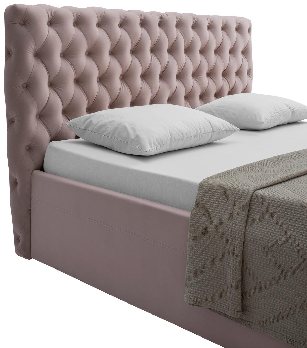 Polsterbett Katar Flieder ca. 160x200cm - Flieder/Schwarz, KONVENTIONELL, Textil (160/200cm) - Mömax