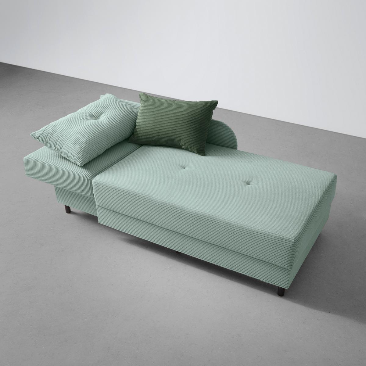 Liege Nova Salbeigrün - Salbeigrün/Schwarz, MODERN, Holz/Textil (85/62/145cm) - Mömax