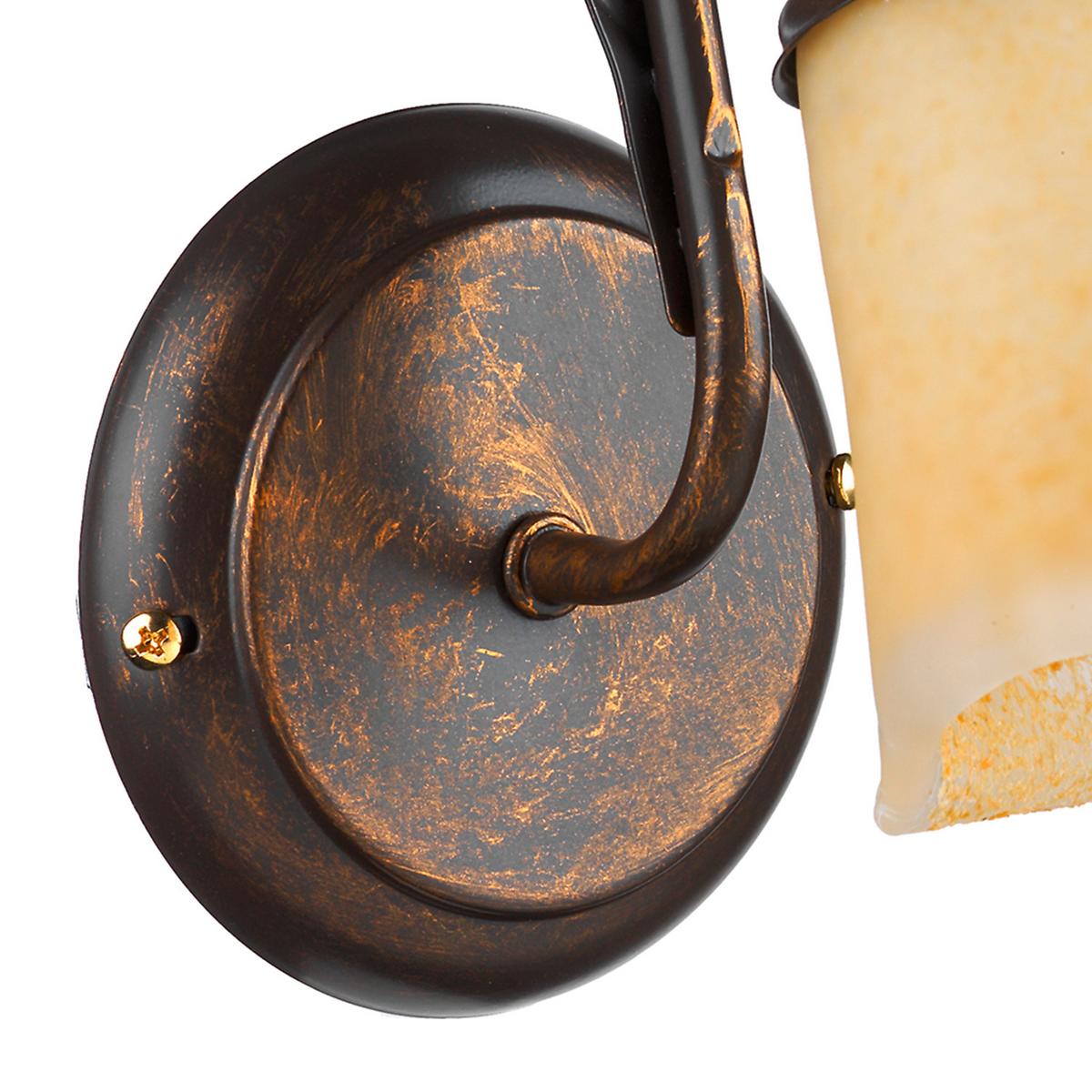 Wandleuchte Alga Bronzefarben max. 6 Watt - Bronzefarben, KONVENTIONELL, Glas/Metall (21/21/32cm)