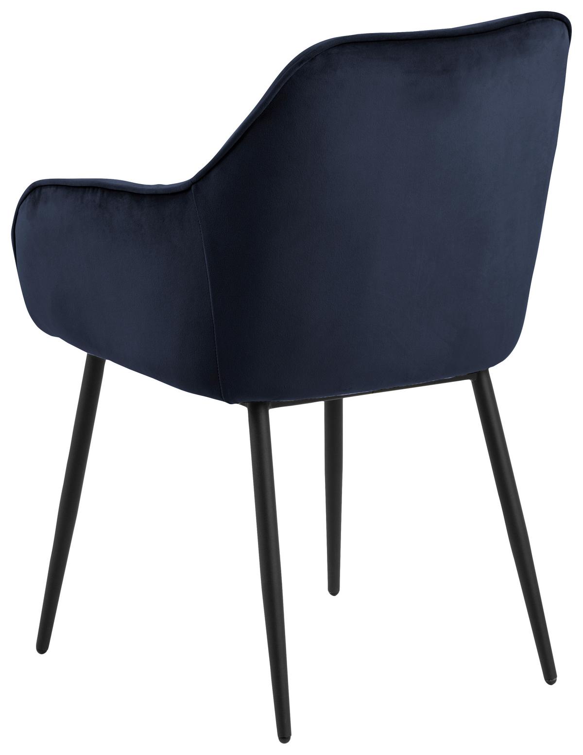 KRZESŁO Z PODŁOKIETNIKAMI BROOKE - niebieski/czarny, Design, metal/tkanina (58/83/55cm) - MID.YOU