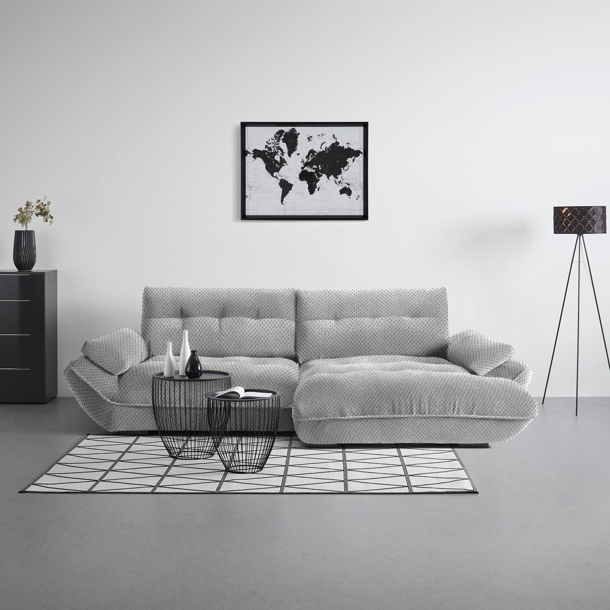 Wohnlandschaft Vivo Hellgrau - Hellgrau/Schwarz, MODERN, Kunststoff/Textil (317/63/179cm) - Premium Living