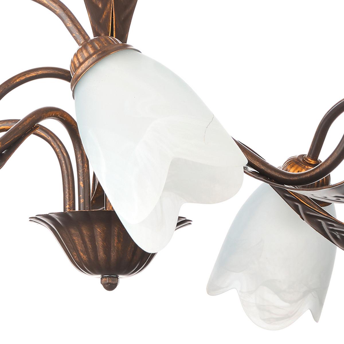 Kronleuchter Sonia Bronzefarben max. 6 Watt - Bronzefarben, Basics, Glas/Metall (70/100cm)