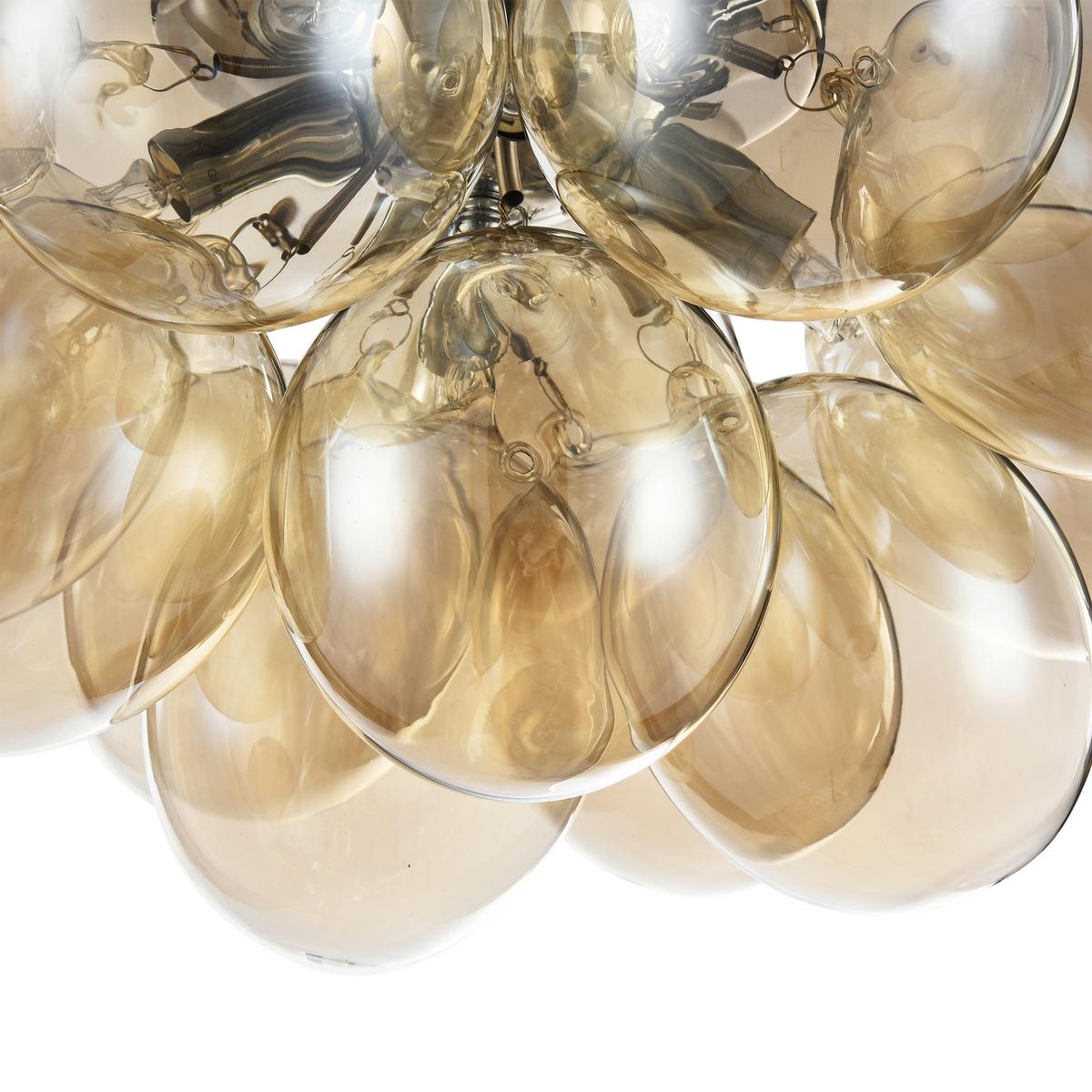 DECKENLEUCHTE BALBO - Bernsteinfarben/Nickelfarben, Trend, Glas/Metall (38/22,5/38cm) - MAYTONI