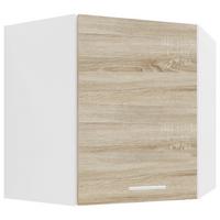 Kotna Zgornja Omarica Esilo, Hrast, Bela - bela/barve aluminija, Konvencionalno, kovina/leseni material (57/60/57cm) - MID.YOU