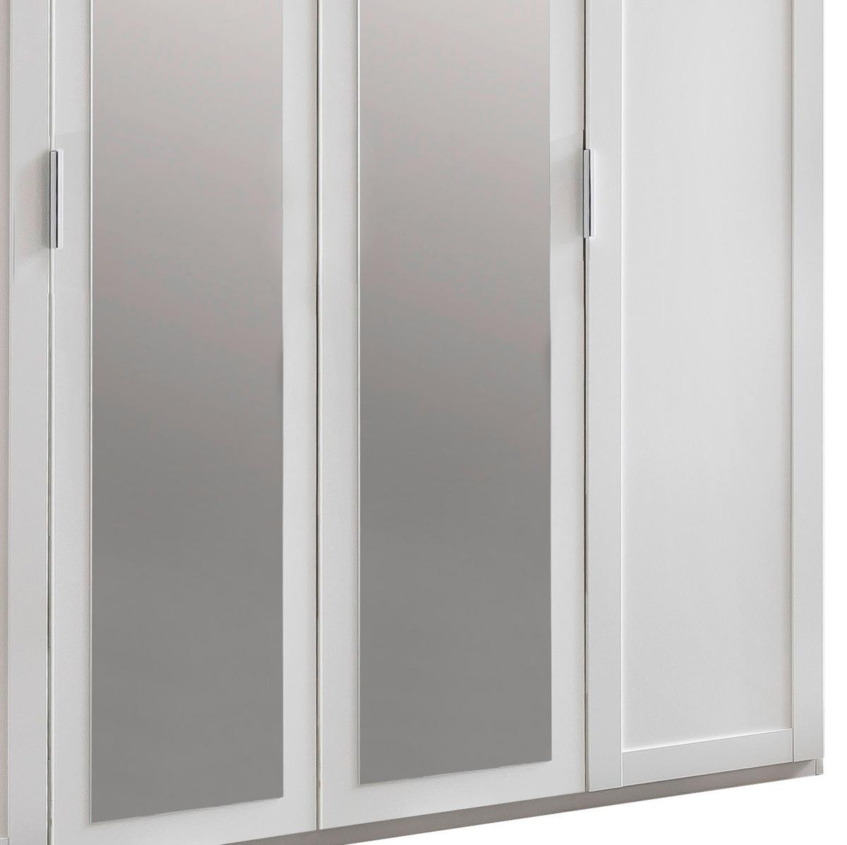 Ormar S Klasičnim Vratima Nadja - bijela/srebrne boje, Konvencionalno, staklo/drvni materijal (180/210/58cm) - Modern Living