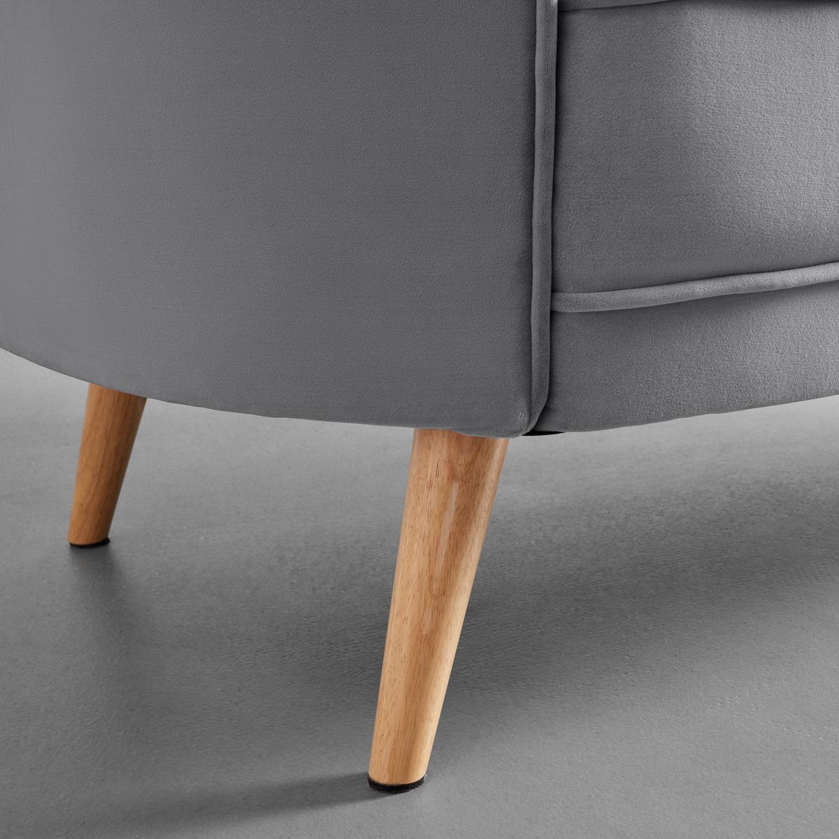 Sofa Hope Grau Samt - Naturfarben/Grau, Modern, Holz/Textil (141/77/73cm) - Bessagi Home