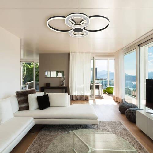 Stropna Led-svetilka Augusto, S Sijalko - črna/bela, Design, kovina/umetna masa (106/80/16cm) - Globo
