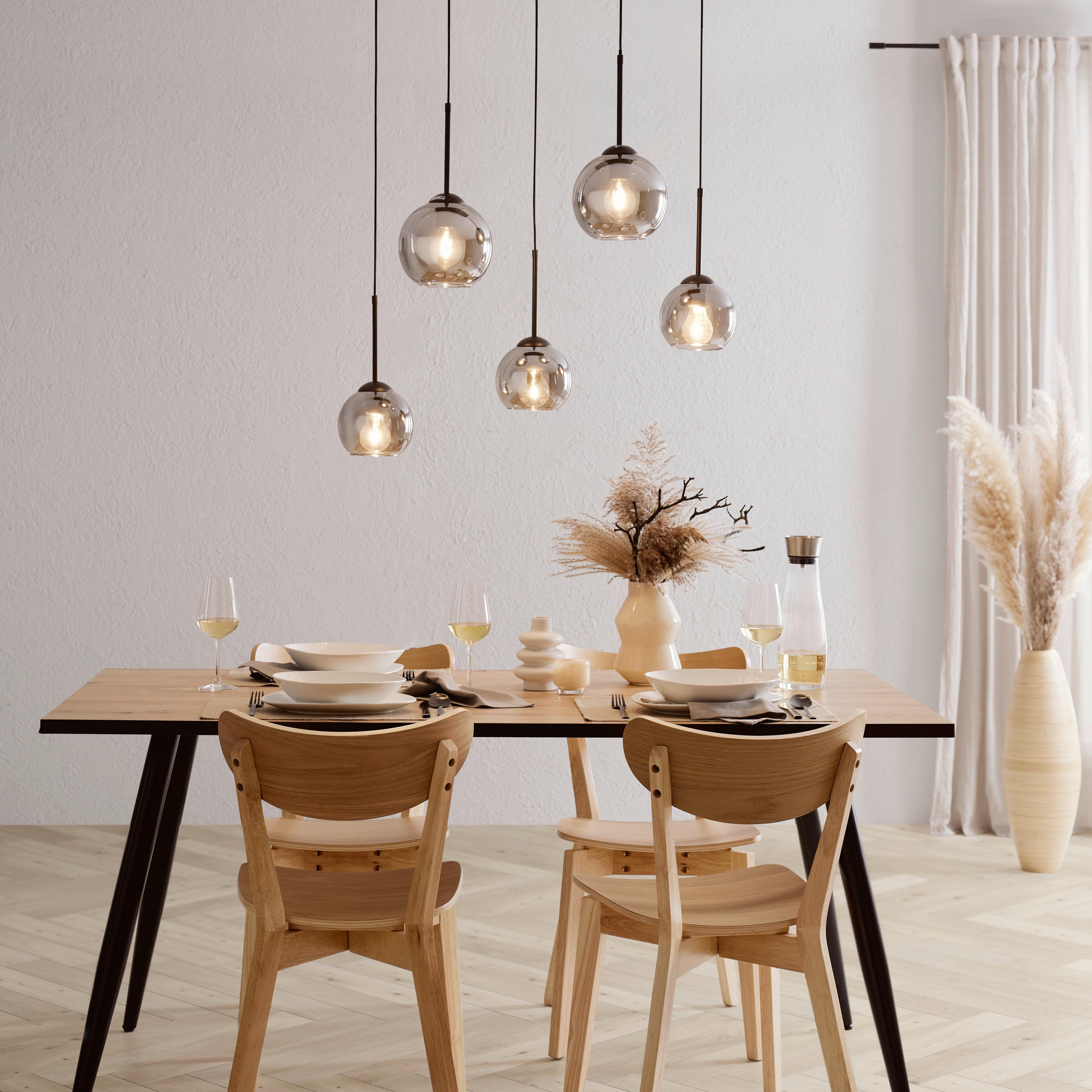 HÄNGLAMPA LUFOO - kromfärg/svart, Modern, metall/glas (75/25/120cm) - Mömax