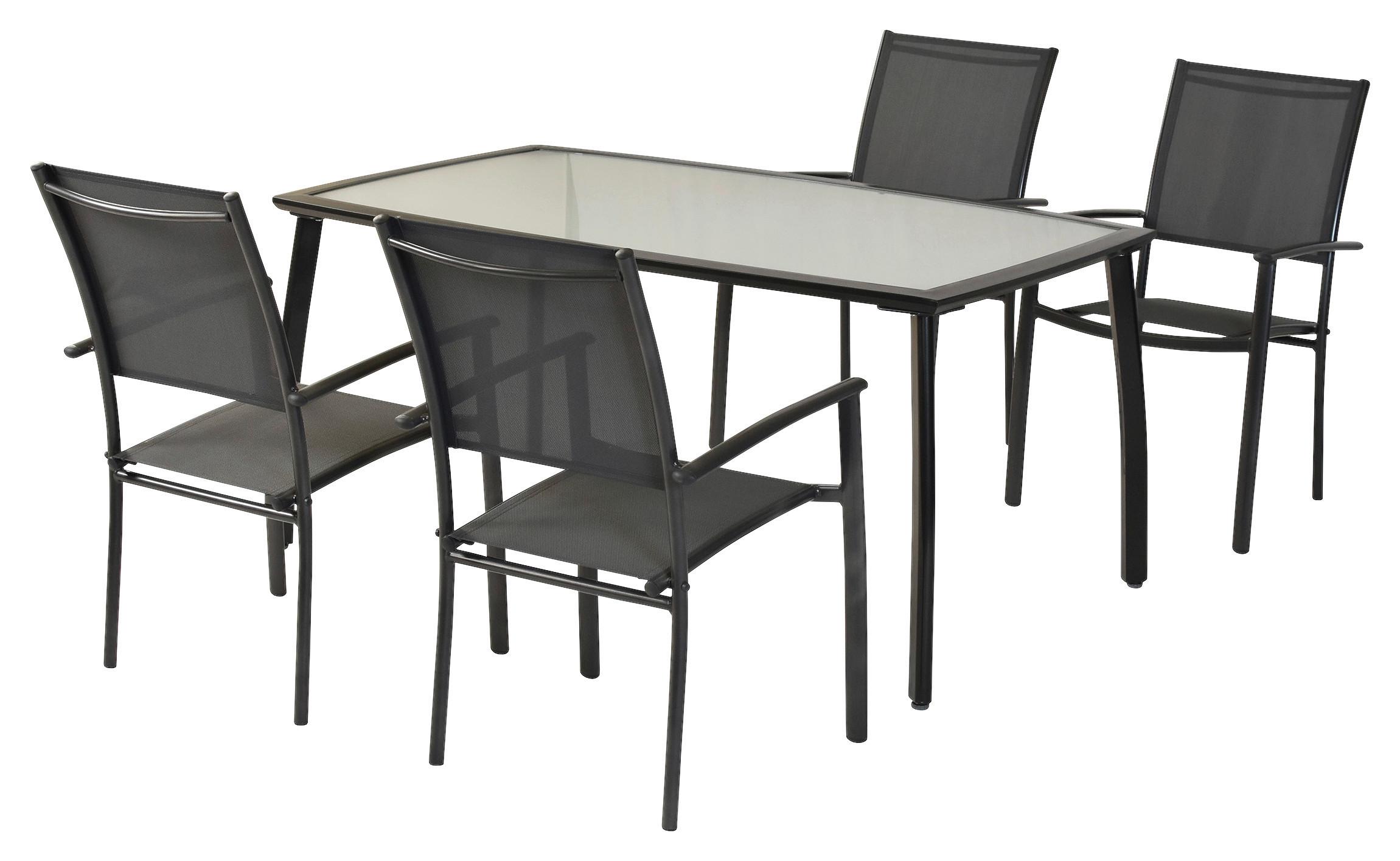 GARTENSET MILANO - Graphitfarben/Grau, MODERN, Textil/Metall - Gardenson
