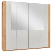 Drehtürenschrank in Weiß/Eichefarben - Weiss/Silberfarben, Konventionell, Glas/Holzwerkstoff (228/215/60cm) - Mömax