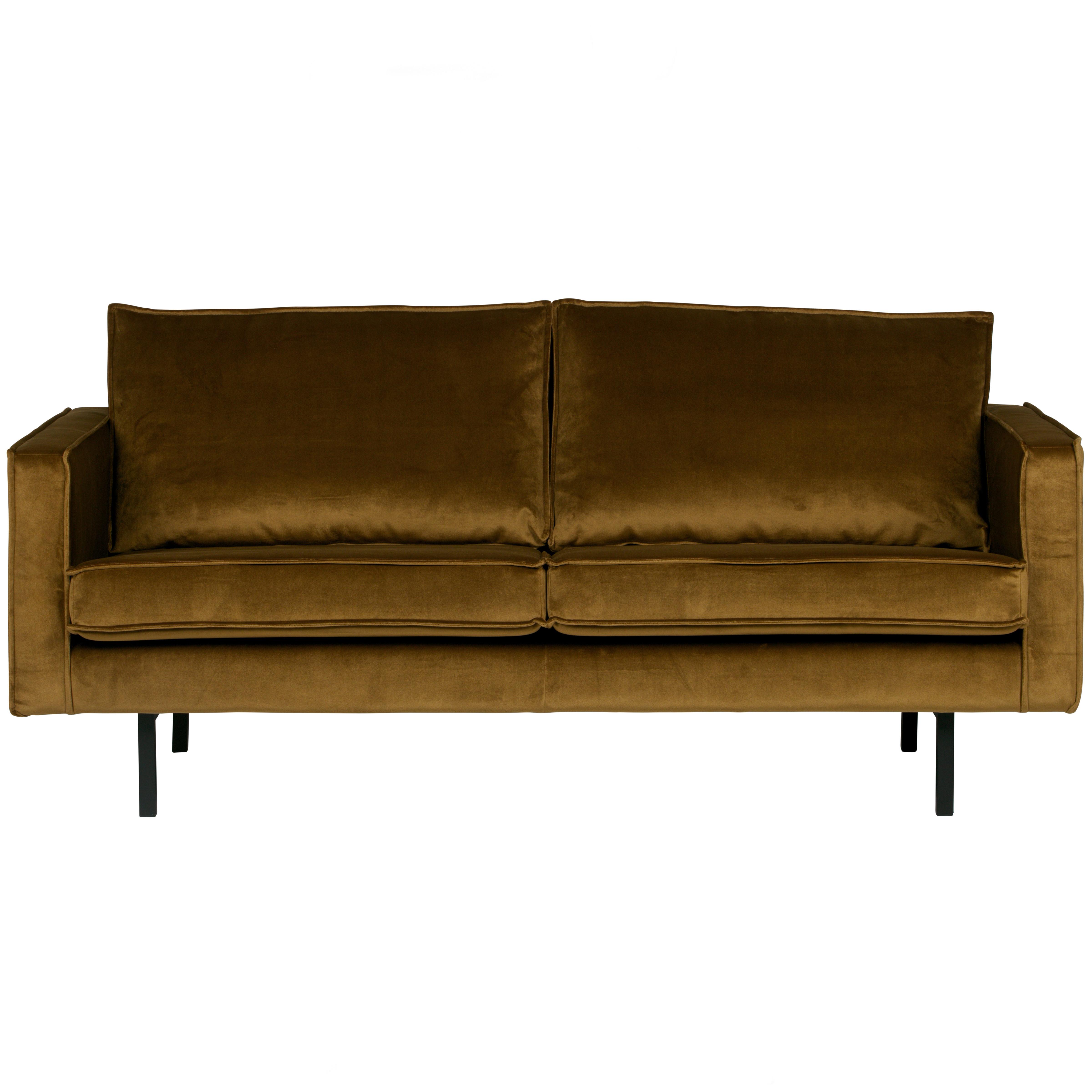 2,5-Sitzer Sofa Rodeo Honig B: 190cm - Schwarz/Honig, Design, Textil/Metall (190/85/86cm) - Livetastic