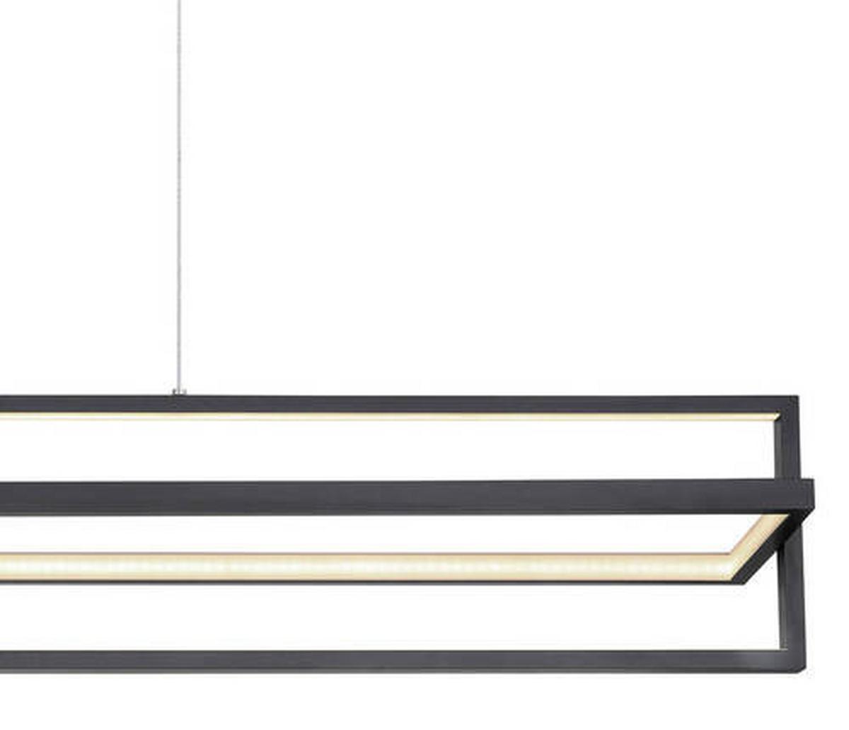 Hängeleuchte Flips Opal/Schwarz max. 43 Watt - Opal/Schwarz, Trend, Kunststoff/Metall (102/18/120cm) - Globo
