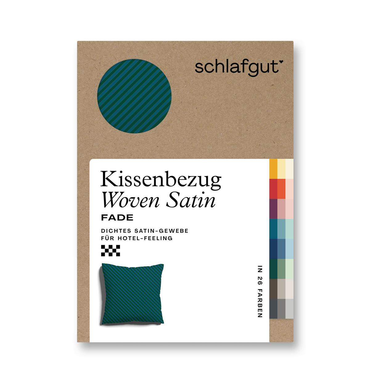 Kissenbezug Woven Satin Petrol/Dunkelgrün ca. 40x40cm - Dunkelgrün/Petrol, Basics, Textil (40/40cm) - Schlafgut
