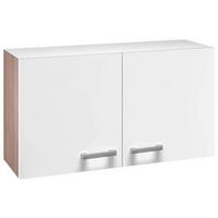 Küchenoberschrank Lexa Weiss/Eiche - Alufarben/Weiß, MODERN, Holzwerkstoff/Kunststoff (100/55/32cm) - Based