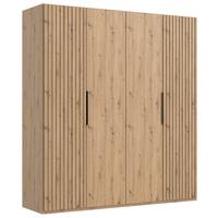 Ormar S Klasičnim Vratima Andorra - hrast Artisan/crna, Moderno, drvni materijal/metal (200/216/58cm) - Modern Living