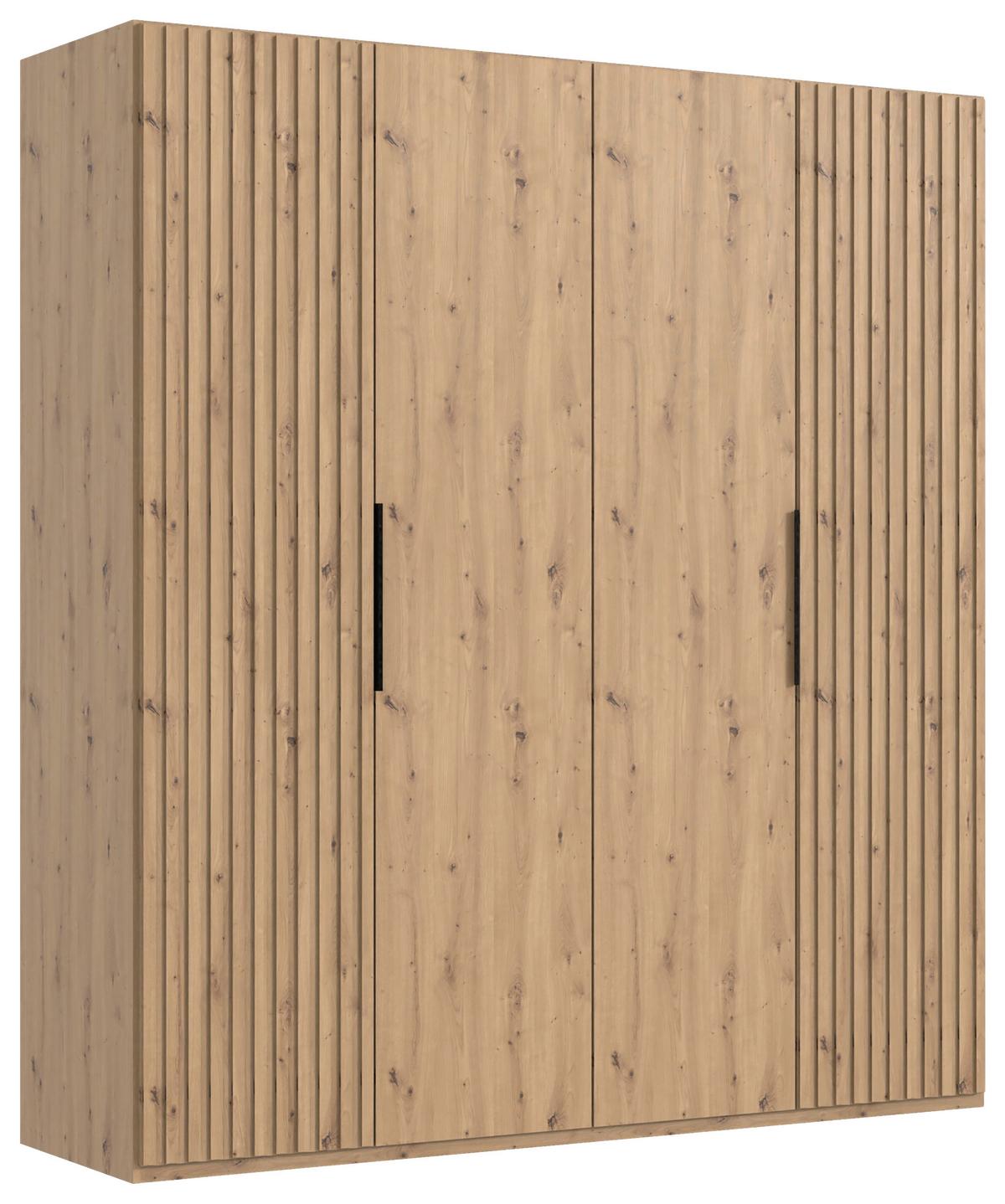 Ormar S Klasičnim Vratima Andorra - hrast Artisan/crna, Moderno, drvni materijal/metal (200/216/58cm) - Modern Living