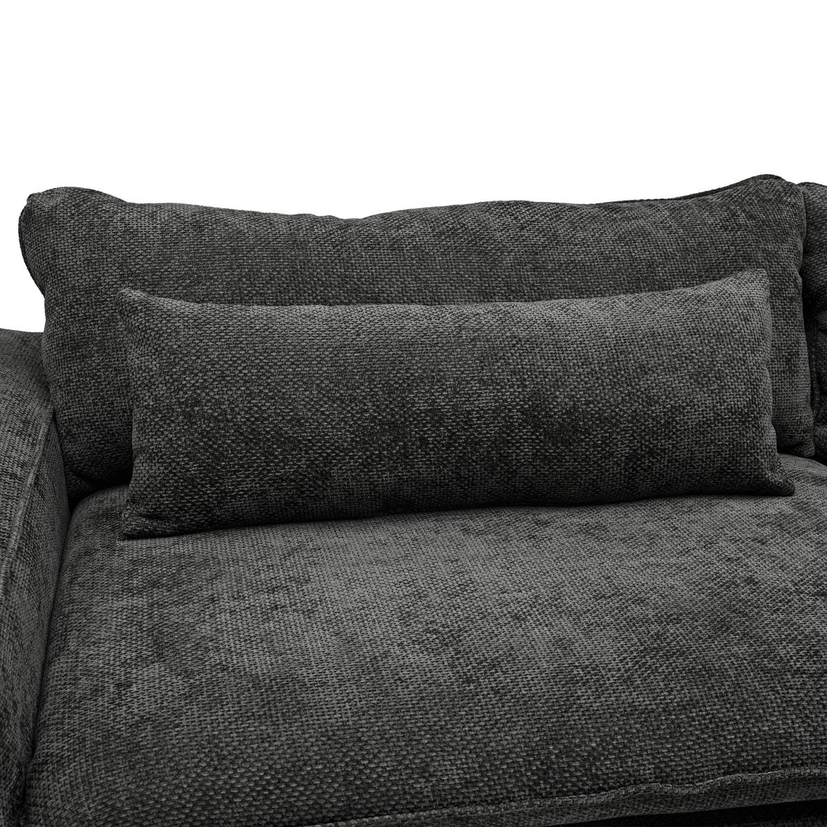 Wohnlandschaft Linz Schwarz - Schwarz, MODERN, Holzwerkstoff/Kunststoff (296/80/181cm) - Mömax
