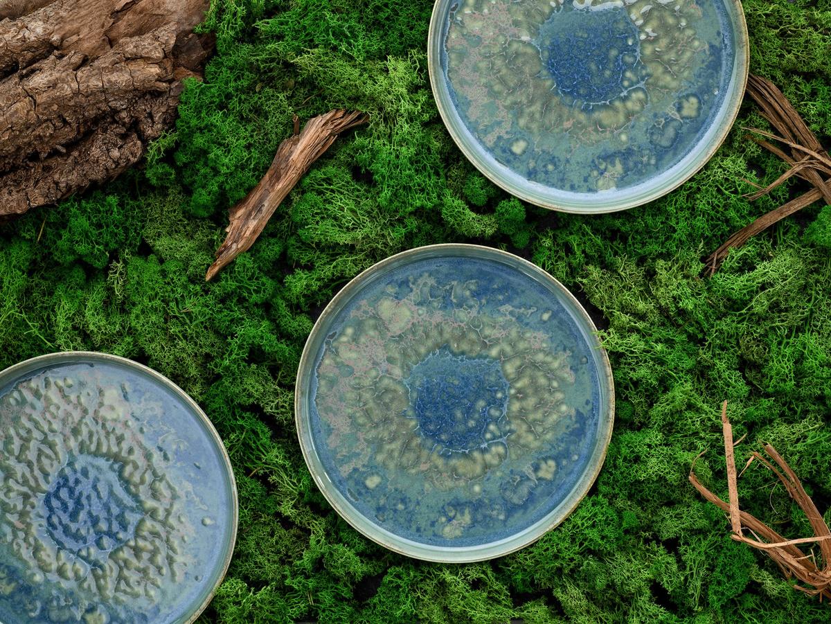 Set Krožnikov Yuki Uno, 4-Delni - modra/zelena, Basics, keramika (28cm) - Creatable