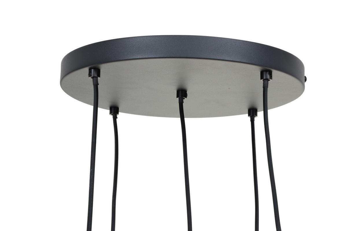 LAMPA WISZĄCA MARA - kolor bursztynowy/czarny, Trend, metal/szkło (46/40/120cm) - Novel