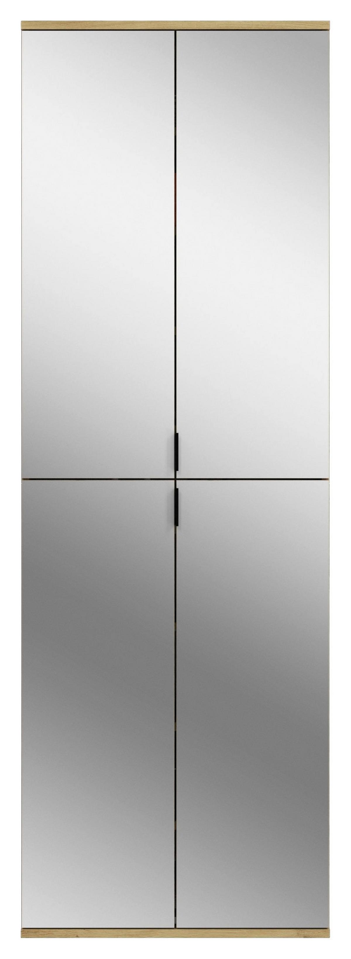 Garderobe Projekt X 4-teilig ca. 213x193 cm Artisan Eiche - KONVENTIONELL, Glas/Holzwerkstoff (213/193/34cm) - MID.YOU