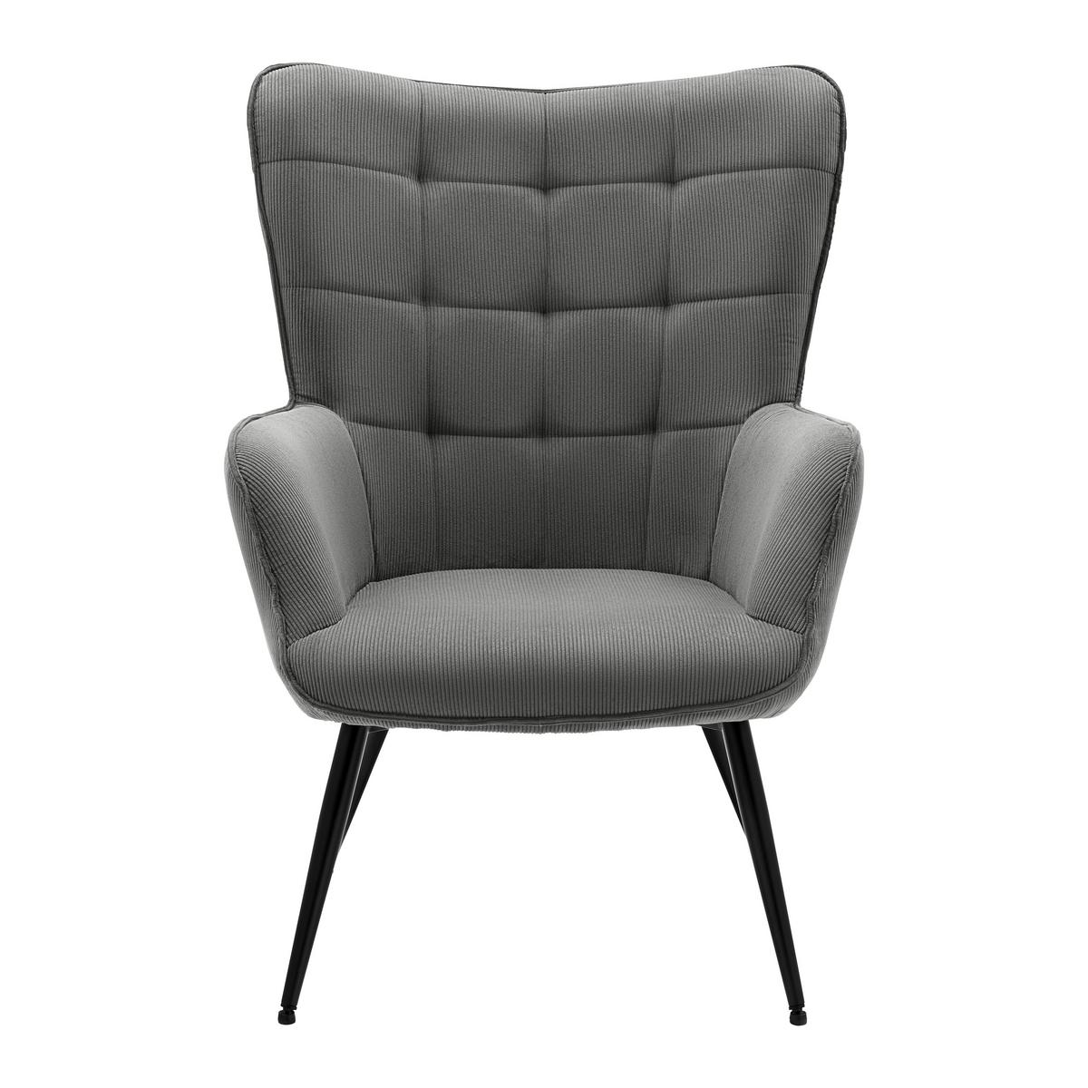 Fotel Gunvor - szürke, Modern, textil/fa (73/97/79cm) - Mömax