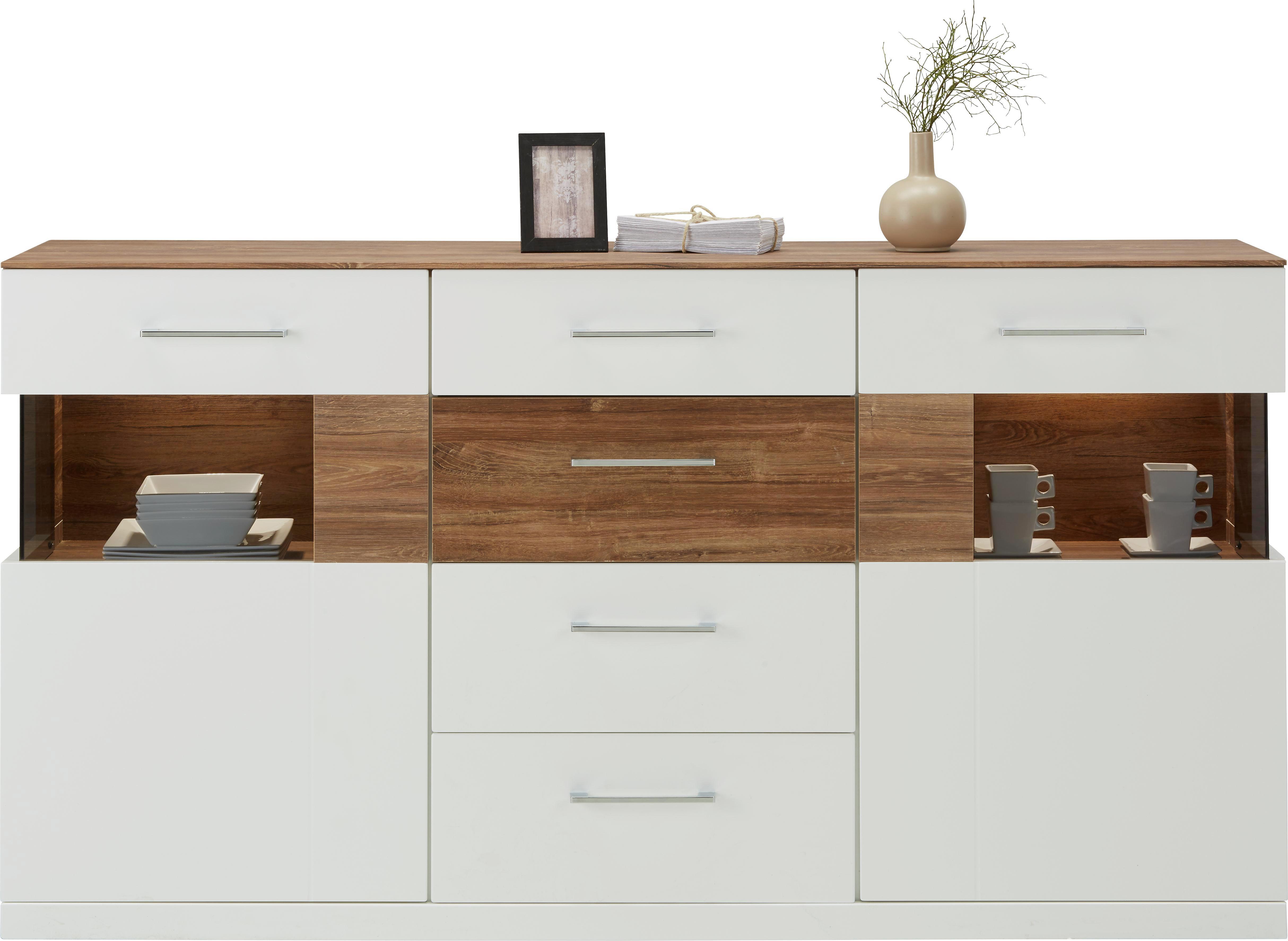 Sideboard in Weiß Hochglanz - Weiß, MODERN, Holz (180/95/44cm) - Premium Living