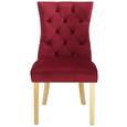 Stuhl in Rot aus Samt - Naturfarben/Dunkelrot, LIFESTYLE, Holz/Textil (58/97/67cm) - Premium Living Stuhl in Rot aus Samt - Naturfarben/Dunkelrot, LIFESTYLE, Holz/Textil (58/97/67cm) - Premium Living