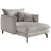 Relaxsessel Lava Silberfarben Cord - Silberfarben/Schwarz, MODERN, Textil/Metall (111/101/167cm) - Livetastic