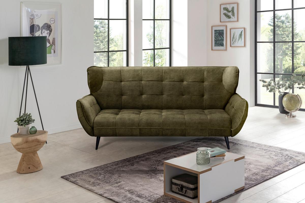 Háromszemélyes Kanapé Ariana - olívazöld, Modern, textil (221/105/98cm)