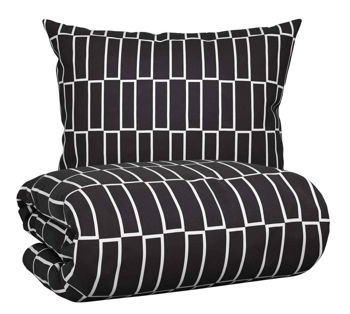 Ágyneműhuzat-garnitúra Brigg - fekete/világoszöld, textil (140/200cm) - Modern Living