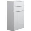 Midischrank "Kara White" , weiß - Silberfarben/Weiß, MODERN, Glas/Holzwerkstoff (61/106,5/32cm) - MID.YOU