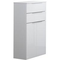 Midischrank "Kara White" , weiß - Silberfarben/Weiß, MODERN, Glas/Holzwerkstoff (61/106,5/32cm) - MID.YOU