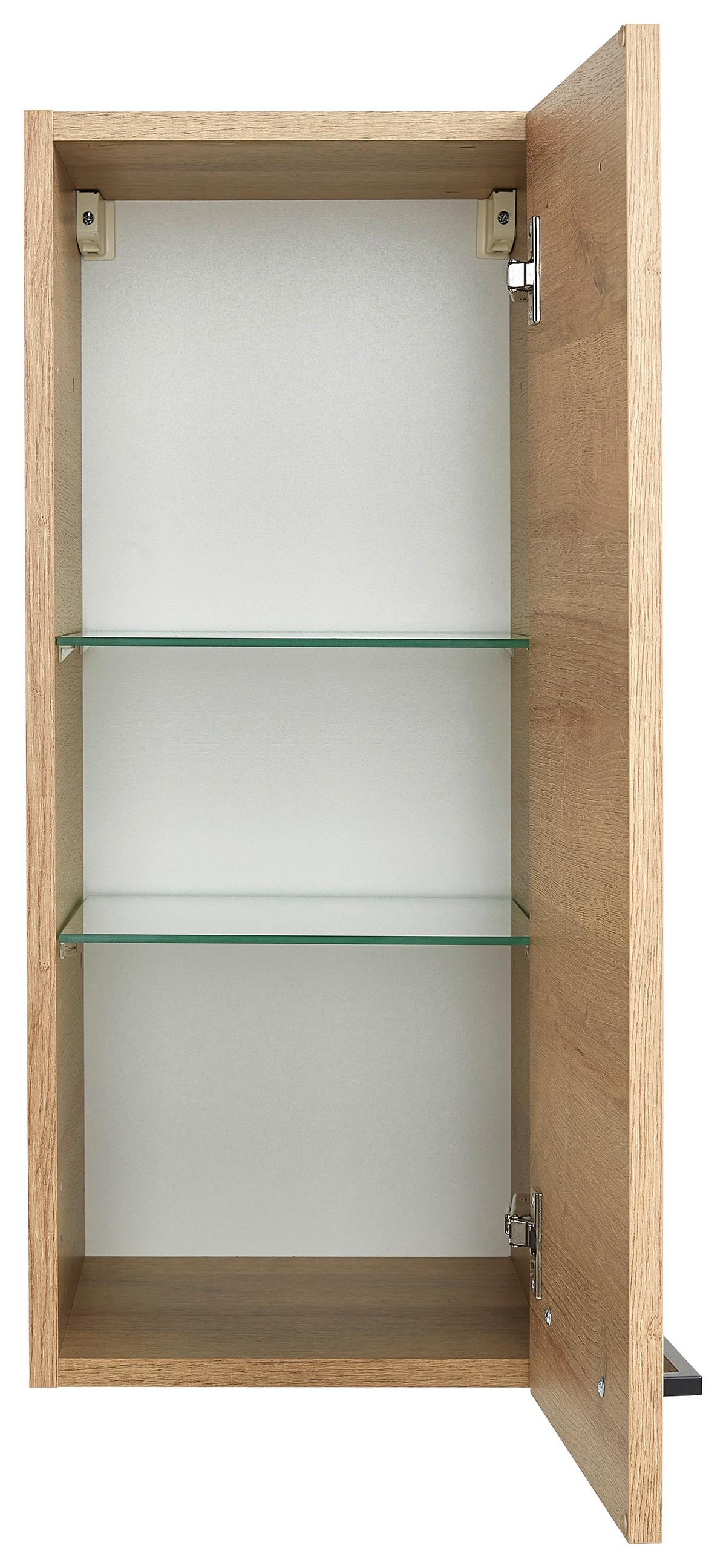 Gornji Element Za Kupaonicu Bavelli - boje hrasta/crna, Moderno, staklo/drvni materijal (30/70/32,5cm) - Pelipal