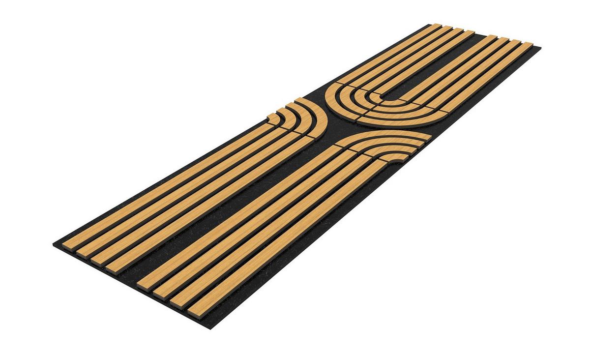 Akusztikus Fali Panel Echo - tíkfa színű, Modern, műanyag/faalapú anyag (1,44qm)