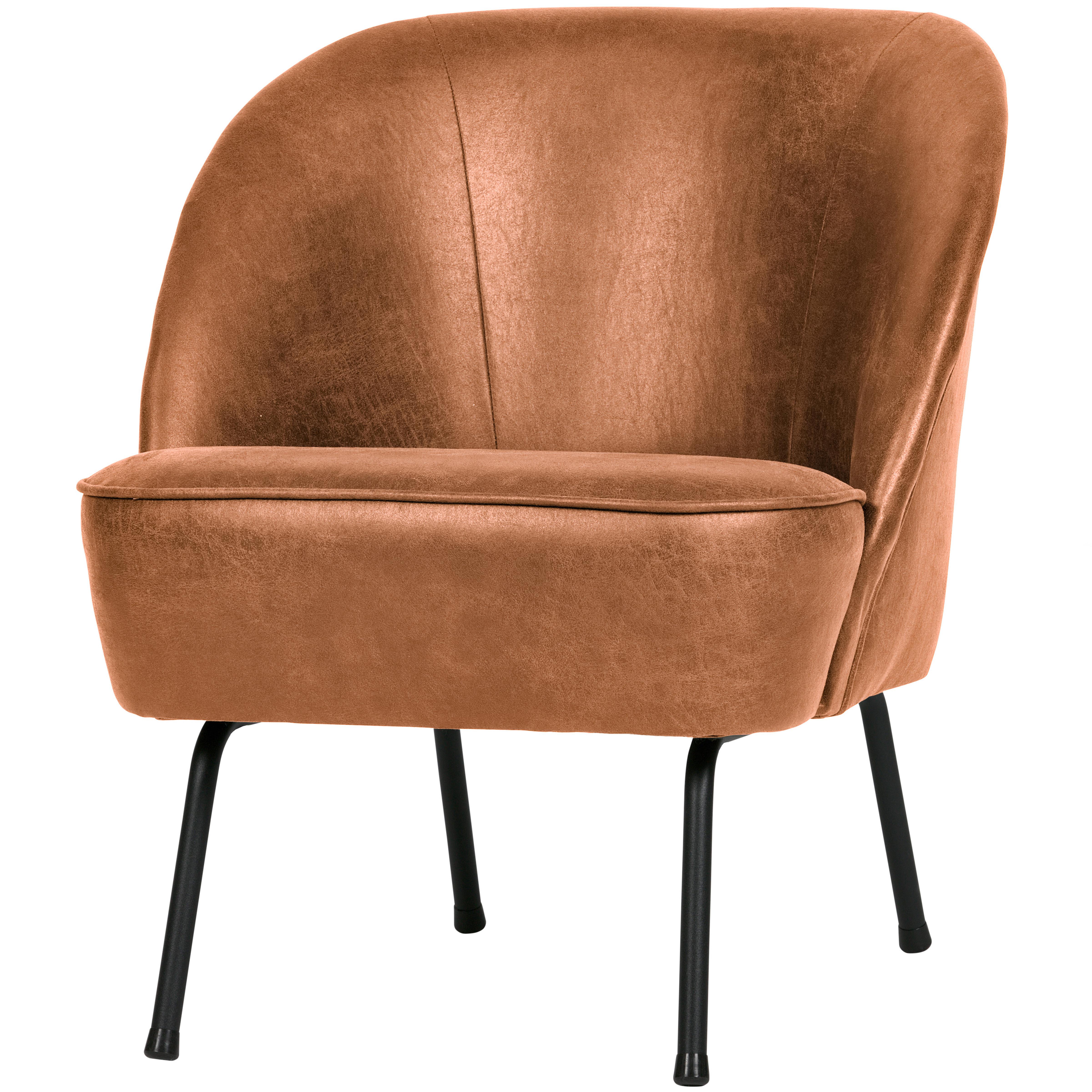 SESSEL Vogue Cognac B: 57cm - Cognac/Schwarz, Design, Leder/Textil (57/69/70cm) - Livetastic