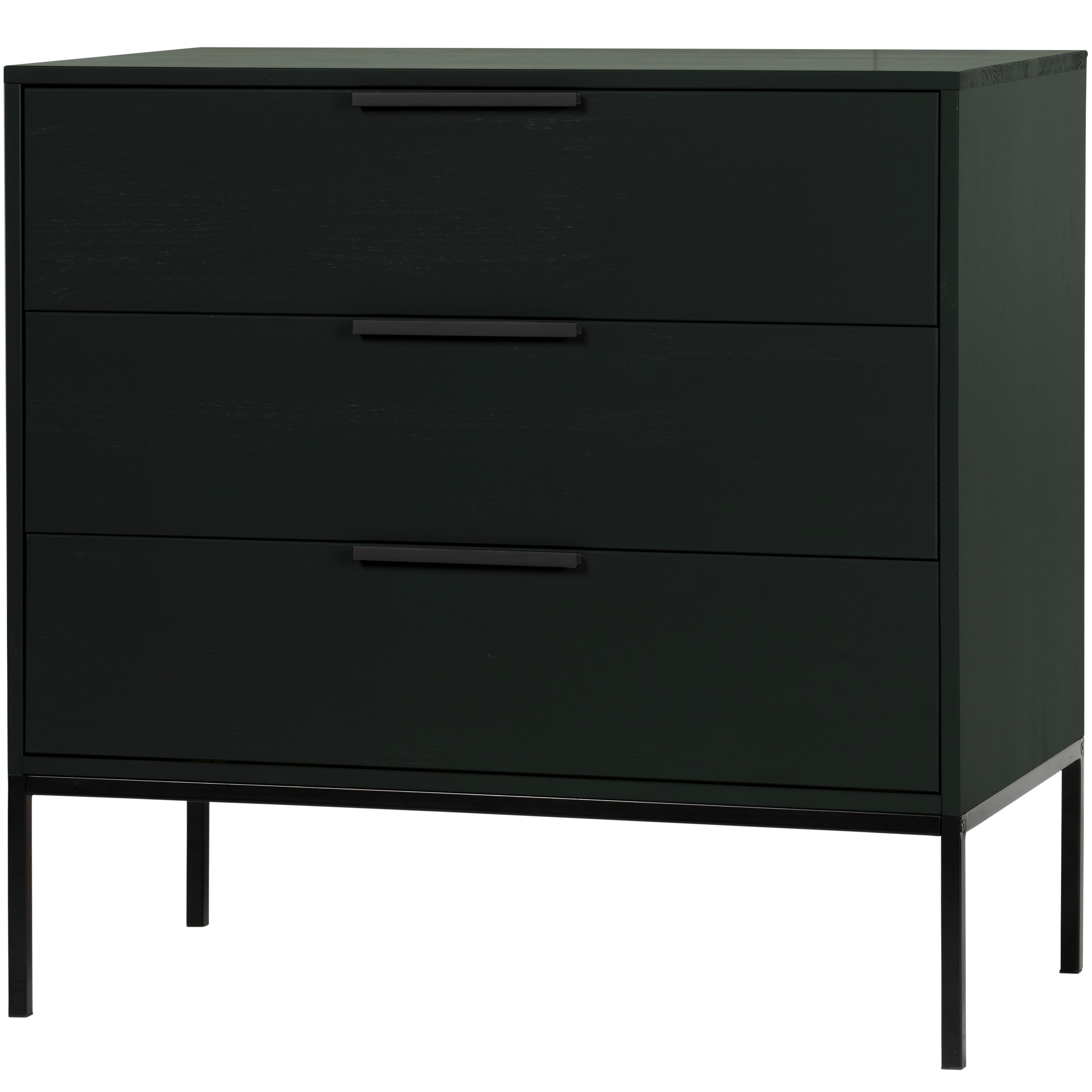 Kommode Adam Schwarz B: 94cm - Schwarz, Basics, Holz/Metall (94/93/52cm) - MID.YOU