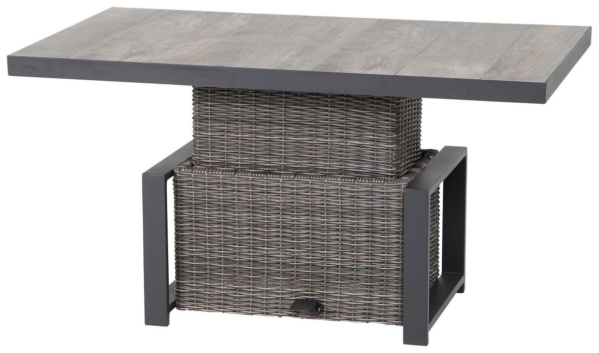 Loungegarnitur Corido 5-tlg. Grau - Grau, Basics, Keramik/Kunststoff (75/103/130cm) - Siena Garden