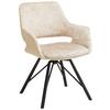 Naslanjač Adriana, Vrtljiv, Bež - črna/bež, Moderno, kovina/tekstil (61/85/62,5cm) - Premium Living