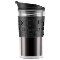 Thermobecher Bodum Travel Mug Schwarz/Transparent ca. 0,35l - Transparent/Schwarz, KONVENTIONELL, Kunststoff (8/8/17cm) - Bodum