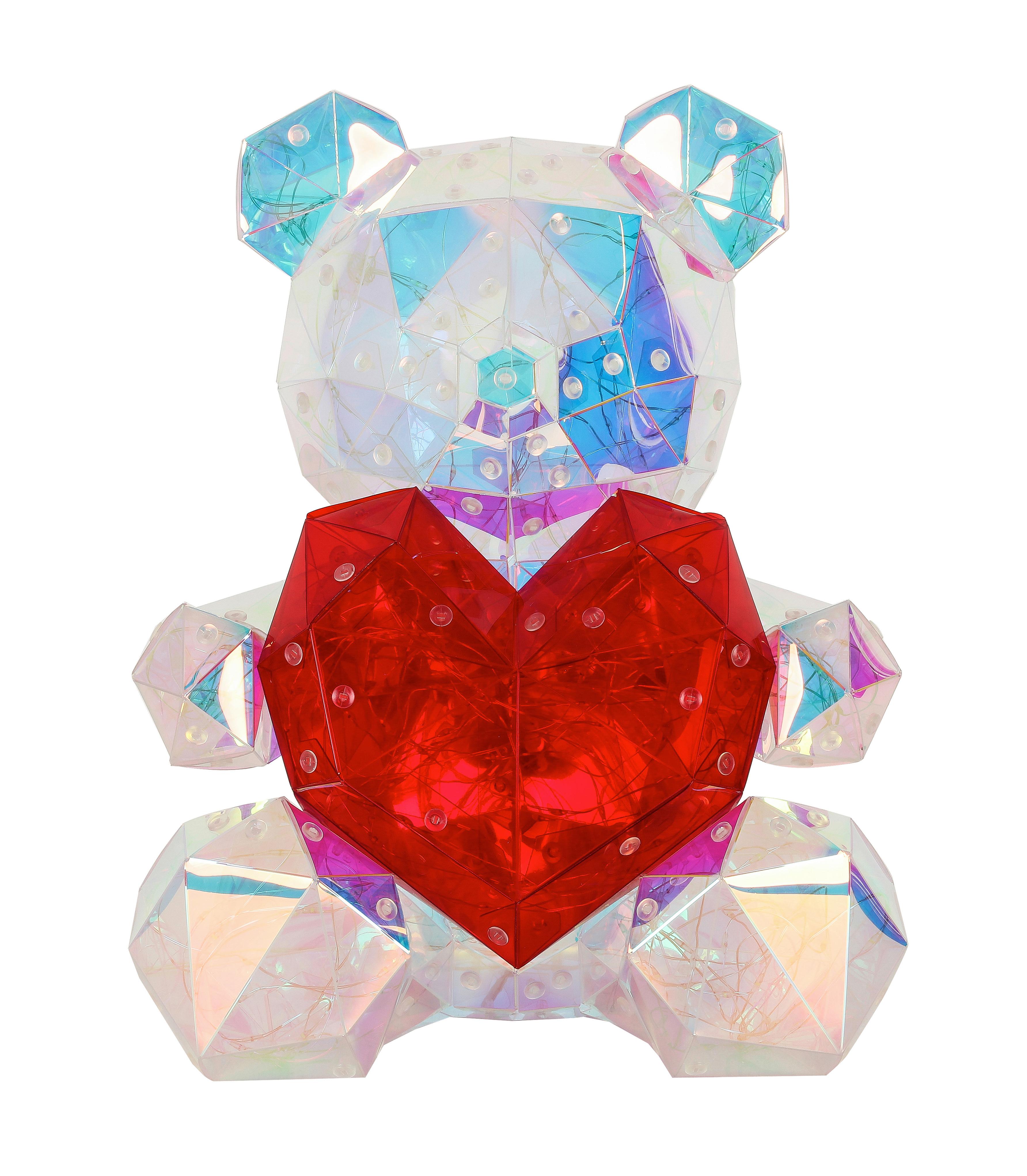 Led Dekorativna Svjetiljka Medo - prozirno/crvena, Trend, plastika (23/19/30cm) - Globo