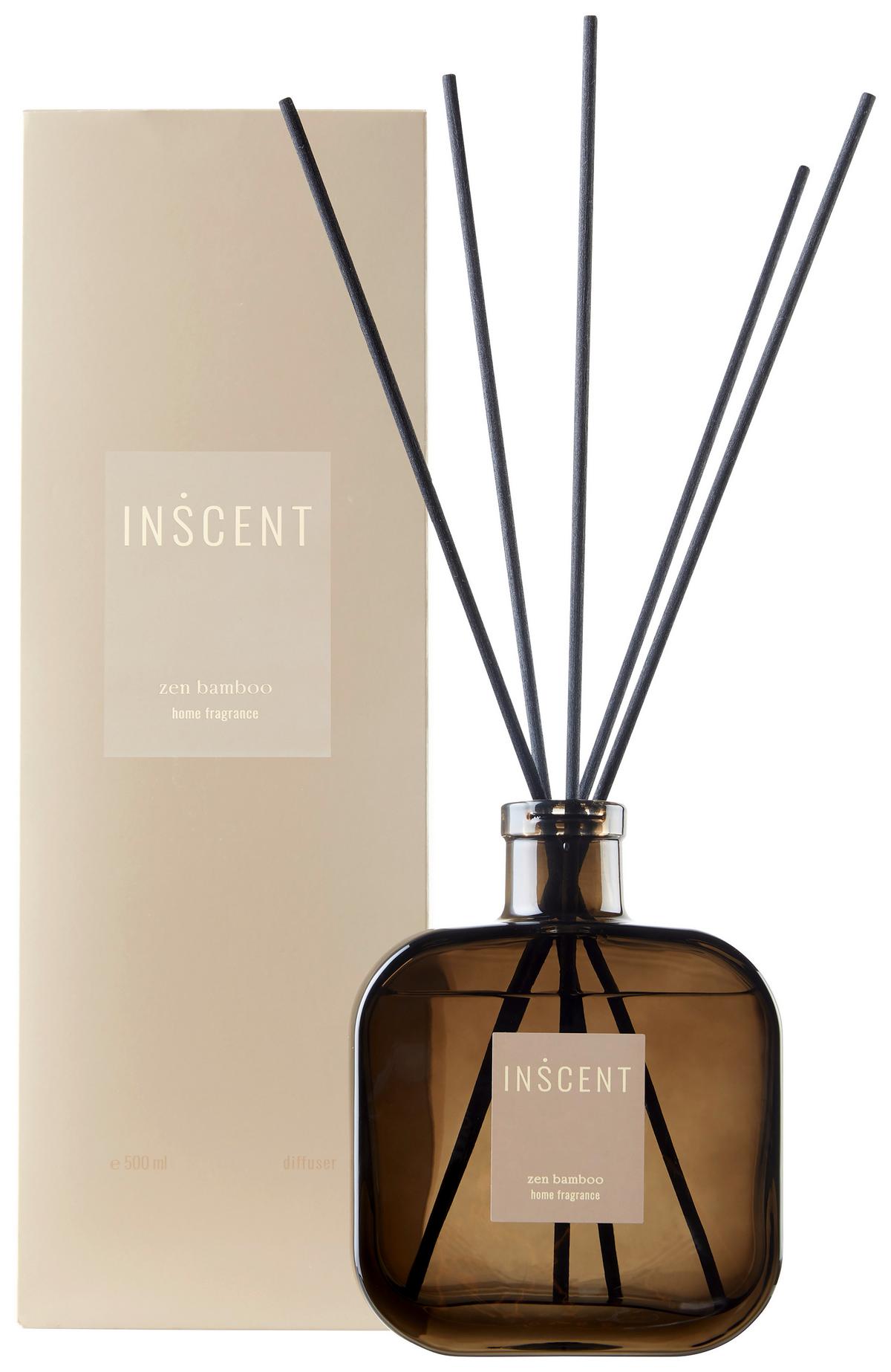 Raumduft Zen Bamboo in Creme ca. 500ml - Klar/Creme, Design, Glas (500ml) - Inscent