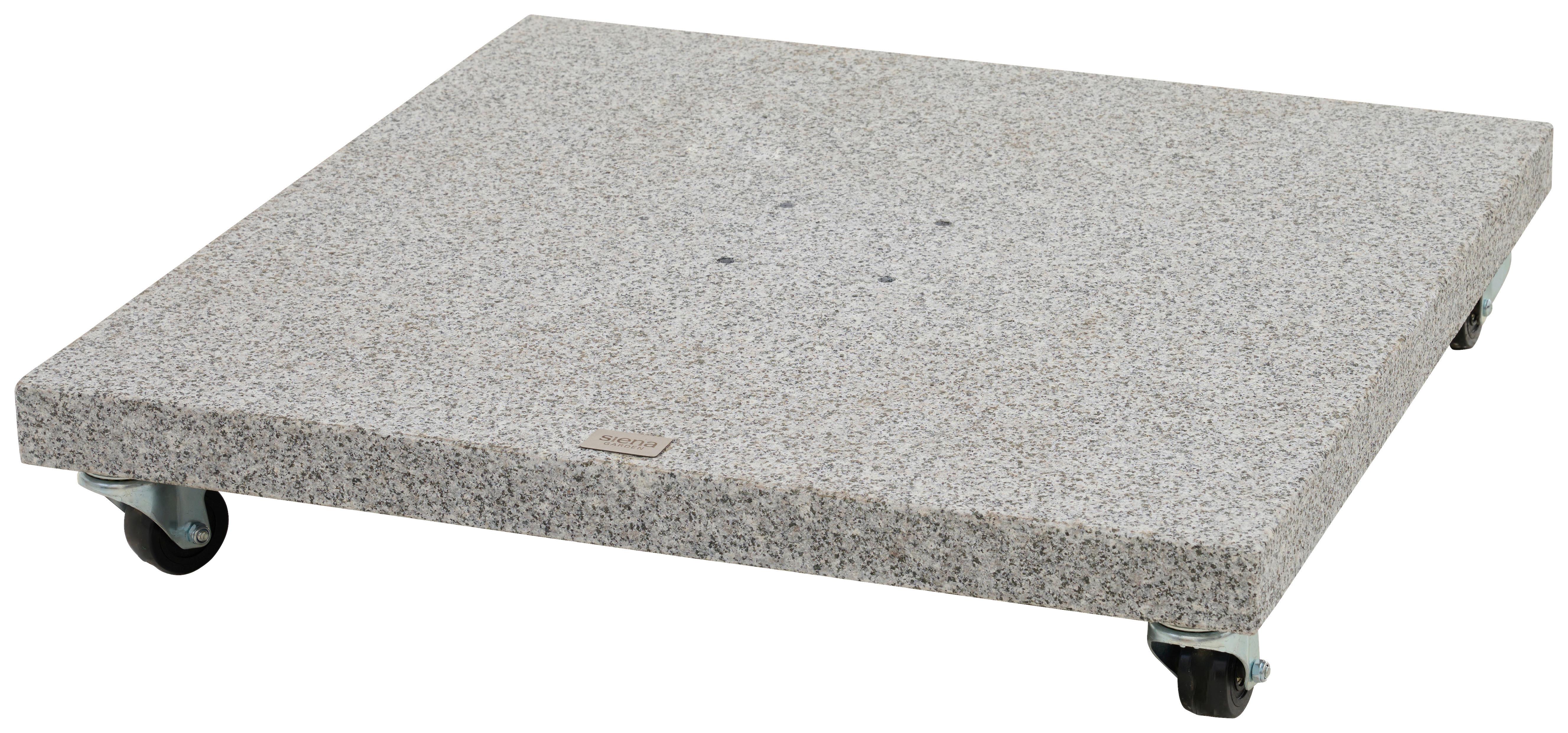 Sonnenschirmständer Ennio ca. 80x80 cm Granit m. Räder - Grau, MODERN, Stein (80/5,3/80cm) - Siena Garden