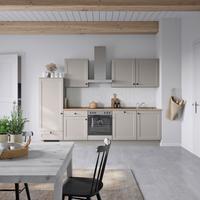 Küchenblock Cascada Low m. Geräten Grau - Eiche dunkel/Schwarz, MODERN, Holzwerkstoff/Metall (300cm) - Nobilia