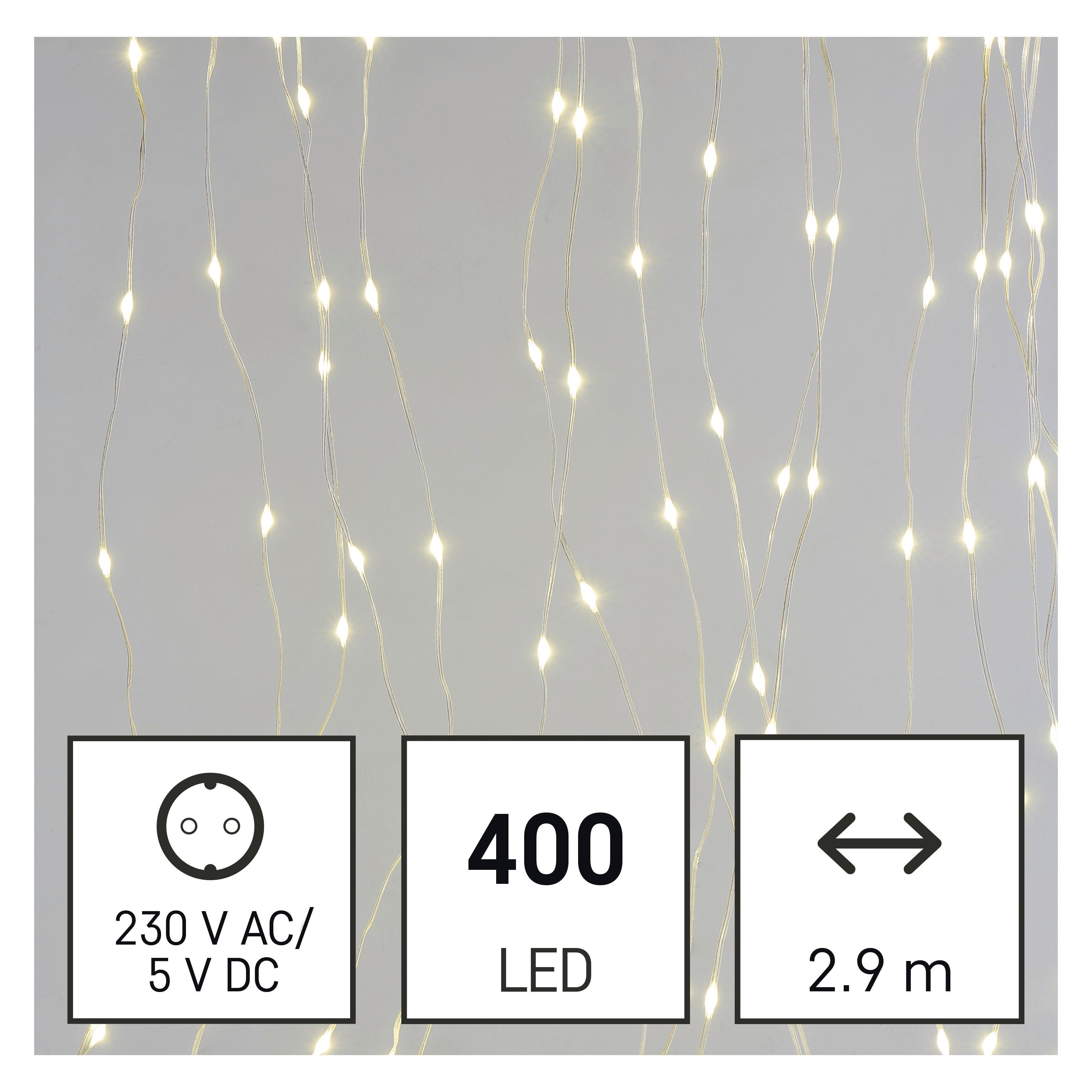 Led Fényfüggöny 400db Led - áttetsző, Basics, műanyag (2,9/2cm)