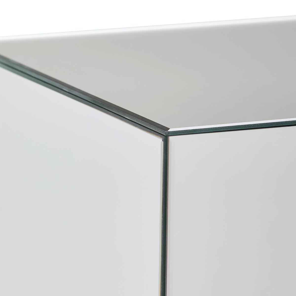 STOLIK NA KWIATY BLUMENTISCH - przejrzysty, Design, materiał drewnopochodny/szkło (35/90/35cm) - MID.YOU