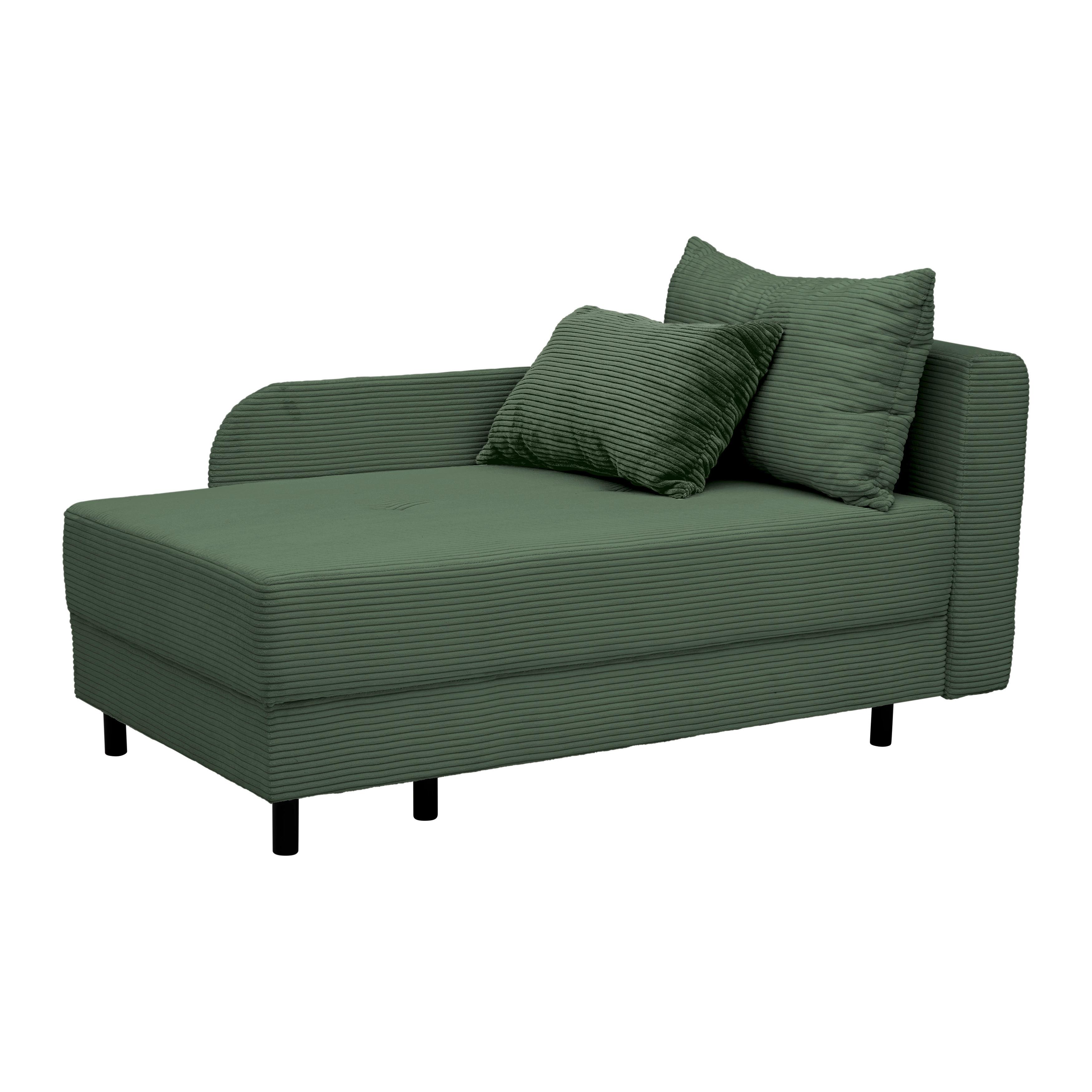 Liege Nova Olivgrün - Schwarz/Olivgrün, MODERN, Holz/Textil (145/62/85cm) - Mömax