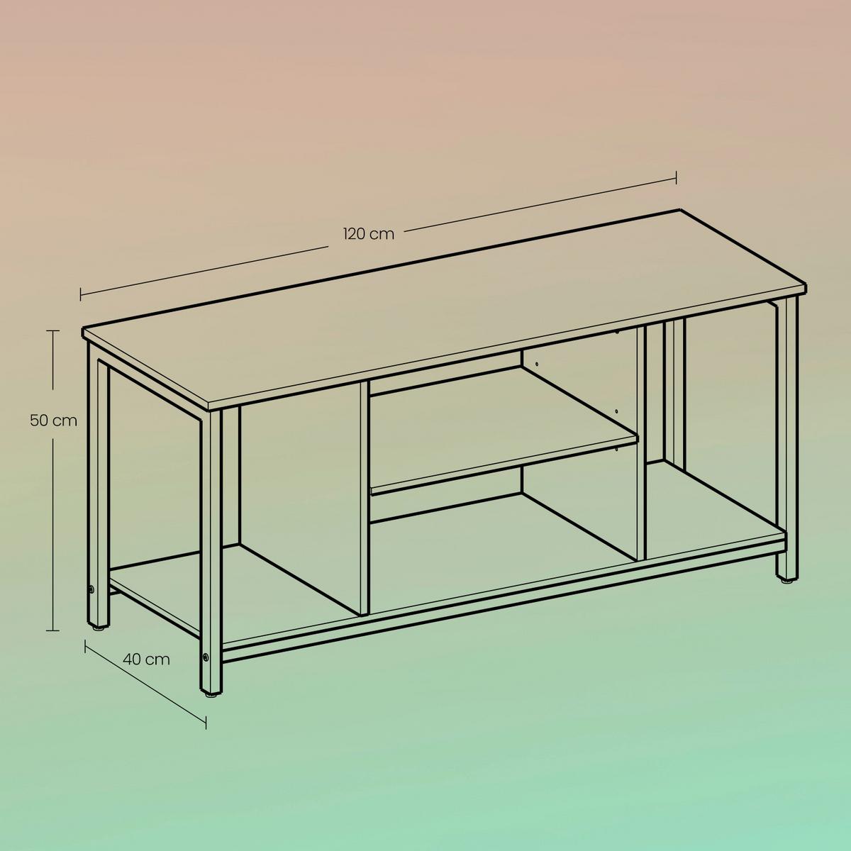 TV-ELEMENT TV STAND - Dunkelbraun/Schwarz, MODERN, Holzwerkstoff/Metall (120/50/40cm) - MID.YOU