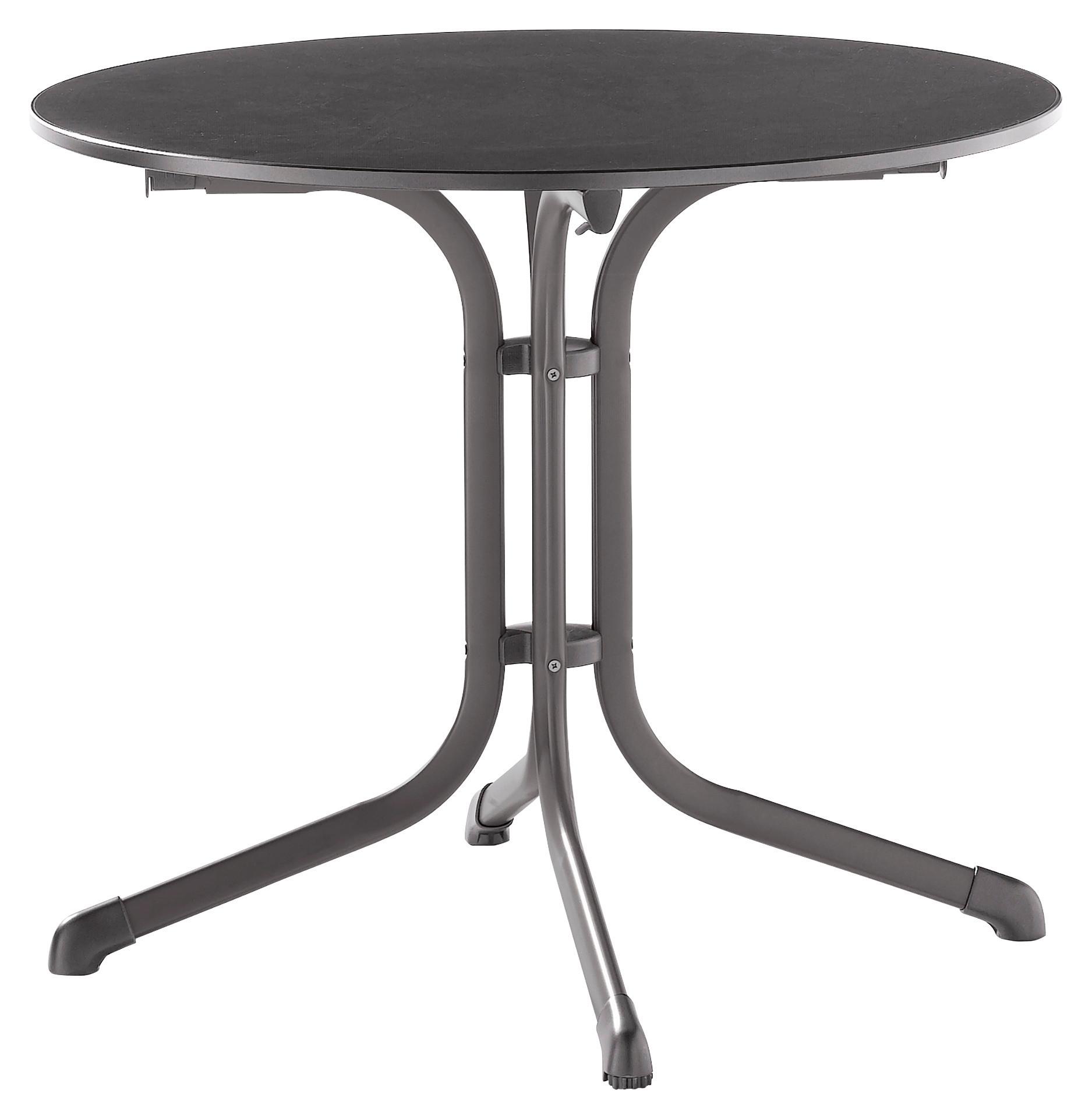 Gartenklapptisch Anthrazit - Anthrazit/Grau, MODERN, Holzwerkstoff/Metall (85/85/73cm) - Sieger